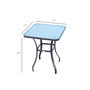 27" Square Bistro Table Garden Dining Table Outdoor Tempered Glass Table
