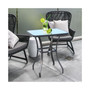 27" Square Bistro Table Garden Dining Table Outdoor Tempered Glass Table