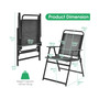 2pcs Patio Folding Chairs Heavy-Duty Metal Frame Armrests Portable Outdoor