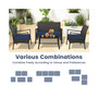 4PCS Patio Rattan Wicker Furniture Set Cushioned Sofa Armrest Coffee Table