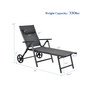 Patio Lounge Chair W/ Wheels Neck Pillow Aluminum Frame Adjustable