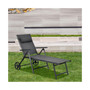 Patio Lounge Chair W/ Wheels Neck Pillow Aluminum Frame Adjustable