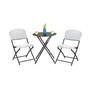 3PCS Patio Rattan Bistro Set Folding Table Chairs Garden Deck