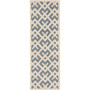 Courtyard Blue and Bone 2'3" x 12' Runner Outdoor Area Rug