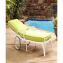 Biscayne White Chaise Lounge Chair Green Apple Cushion