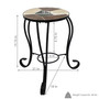 12.75 in Mosaic Ceramic Tile Round Patio Side Table Plant Stand