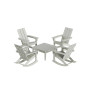5-Piece Modern Adirondack Outdoor Rocking Chair with Side Table Set