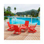 5-Piece Modern Adirondack Outdoor Rocking Chair with Side Table Set