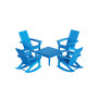5-Piece Modern Adirondack Outdoor Rocking Chair with Side Table Set