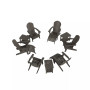 12-Piece Outdoor Adirondack Chair with Ottoman and Side Table Set