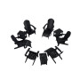 12-Piece Outdoor Adirondack Chair with Ottoman and Side Table Set