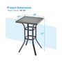24'' Patio Bar Height Table with Aluminum Tabletop & Adjustable Footpads Balcony