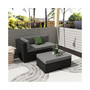 2-Piece Outdoor Patio Modern Sectional Sofa Set with Storage Ottoman