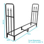 6 ft Powder-Coated Steel Firewood Log Rack with Black Cover