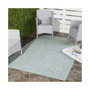 Courtyard Aqua and Gray 5'3" x 7'7" Outdoor Area Rug