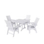 5 Piece Outdoor Patio Dining Square Table and Modern Armchair Set