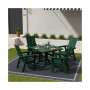 5 Piece Outdoor Patio Dining Square Table and Modern Armchair Set