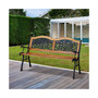 50" Garden Bench Outdoor Loveseat with Cast Steel Legs Antique Armrest and Backrest for Patio, Deck, and Yard
