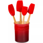 5 Piece Utensil Set with Stoneware Utensil Crock