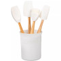 5 Piece Utensil Set with Stoneware Utensil Crock