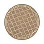 Courtyard Brown and Bone 4' x 4' Round Outdoor Area Rug