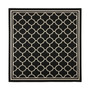 Courtyard Black and Beige 4' x 4' Square Outdoor Area Rug