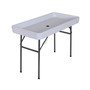47.5" Portable Folding Fish Fillet Cleaning Table Camping Picnic Ice Party Desk with Sink