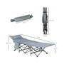 Folding Camping Cot Adults, Double Layer Heavy Duty Sleeping Cot with Carry Bag, Headrest, Reversible Mattress, Portable Outdoor Lightweight Cot Bed, Grey