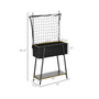 Raised Garden Bed with Climbing Grid Trellis & Storage Shelf, Elevated Planter Box for Vegetable Vines, Climbing Plants, Black