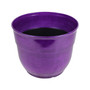 Glazed Brushed Happy Large Plastic Planter Dark Purple 15 Inch