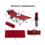Folding Retractable Travel Camping Cot w/Removable Mattress & Carry Bag