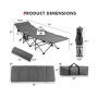 Folding Retractable Travel Camping Cot w/Removable Mattress & Carry Bag