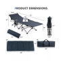 Folding Retractable Travel Camping Cot w/Removable Mattress & Carry Bag