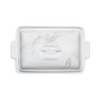 4 Quart Stoneware Covered Rectangular Casserole with Marble Applique
