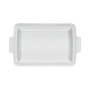 4 Quart Stoneware Covered Rectangular Casserole with Marble Applique