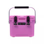 10 | 10.6 Qt. Premium Cooler with 2 Molded-in Cup Holders & Folding Aluminum Handle | Pink