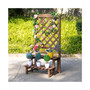 2-Tier Wood Backyard Planter Garden Display Brown.
