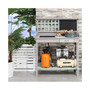Outdoor Wooden Potting Bench Table w/ Removable Sink Open Storage