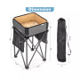2 PCS Folding Camping Tables w/ Large Capacity Storage Sink