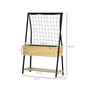 Raised Garden Bed with Climbing Grid Trellis & Storage Shelf, Elevated Planter Box for Vegetable Vines, Climbing Plants, Natural