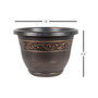 Outdoor Tulip Banded Plastic Planter Bronze 13 Inches