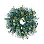 Baby Blue Eucalyptus and Silver Dollar Real Preserved Wreath, 24"