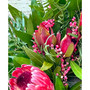 Fresh Real Bayleaf, Pepperberry and Pink Ice Proteas Spring Wreath