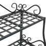 Black Iron 3-Tier Plant Stand Shelf with Scroll Edging - 30 in
