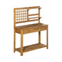 Potting Bench Table Work Bench with Shelves & Drawer, Brown