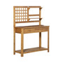 Potting Bench Table Work Bench with Shelves & Drawer, Brown