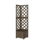 Corner Trellis Planter Gray 15.7"x15.7"x59" Solid Fir Wood