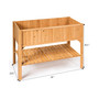 Rectangle Wood Flower Planter Box Portable Raised Vegetable Patio