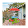4 Seat Kids Picnic Table w/Umbrella Garden Yard