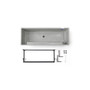 Plastic Rectangle Bruges Wall Hanging Planter White Grey 21.5"